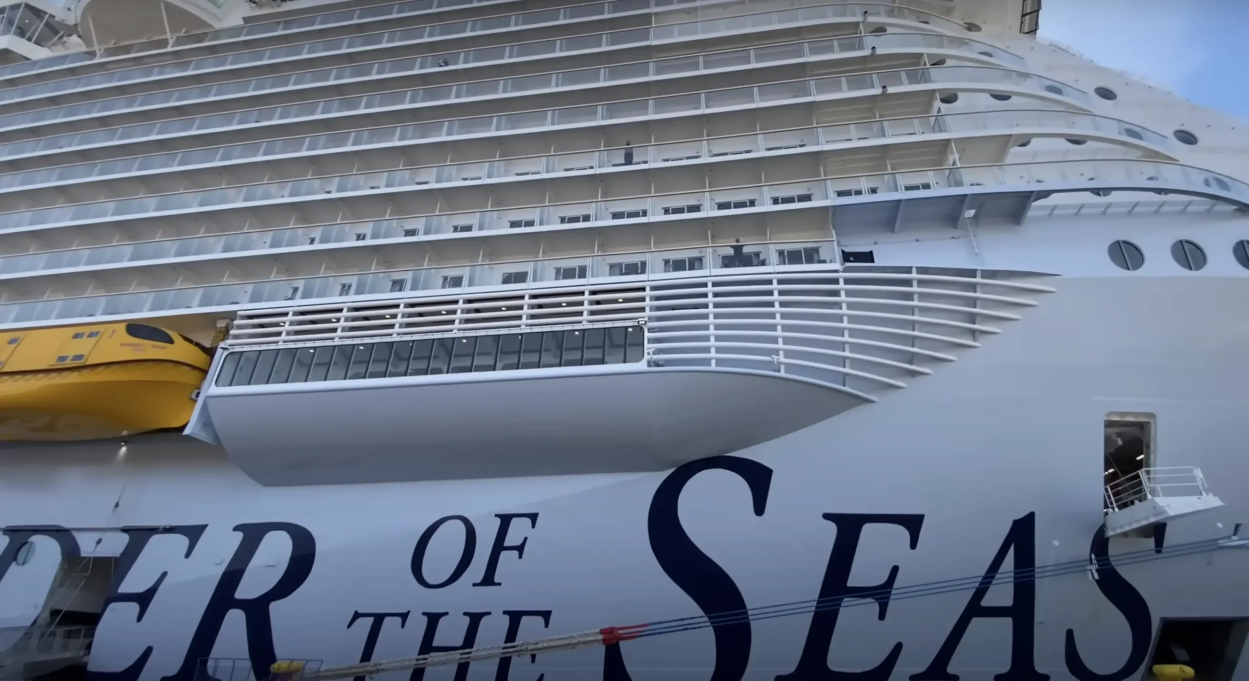 cruise ship floats on the sea
